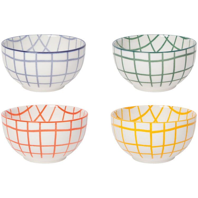 Wobbly Check Everyday Bowls Set of 4