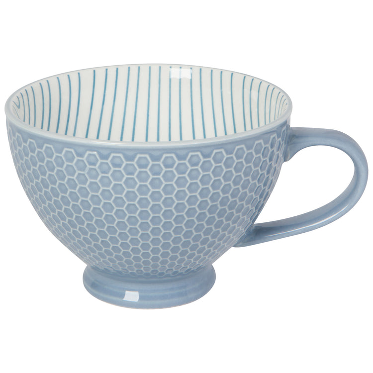 Slate Blue Stamped Latte Mug