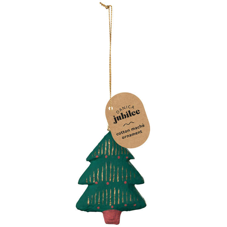 Merry Medley Mache Christmas Tree Ornaments - Assorted