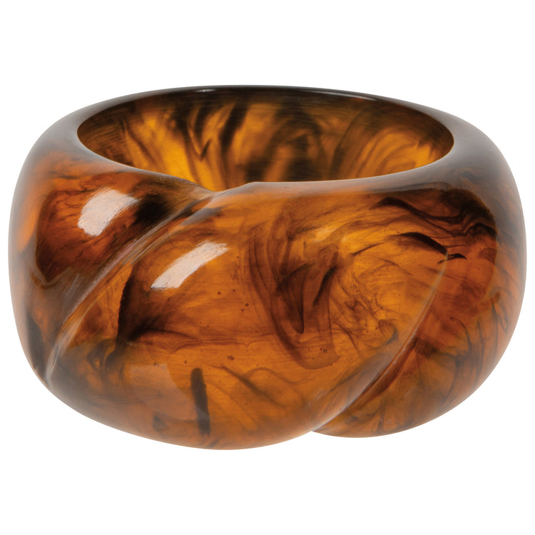 Tortoise Shell Resin Napkin Ring Set of 4