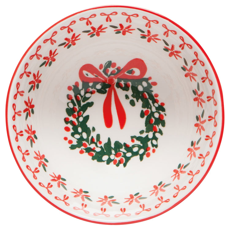 Wreaths Stamped Bowl 4 Inch