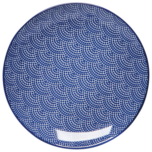 Blue Waves Stamped Appetizer Plate 6 inch