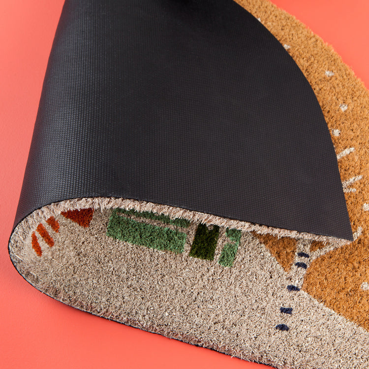 Candy Cane Lane Shaped Coir Fibre Doormat