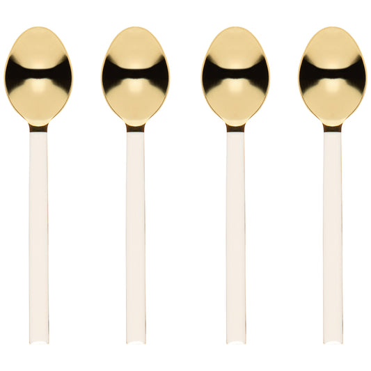 Dessert Spoons Set of 4 - Ivory/Gold