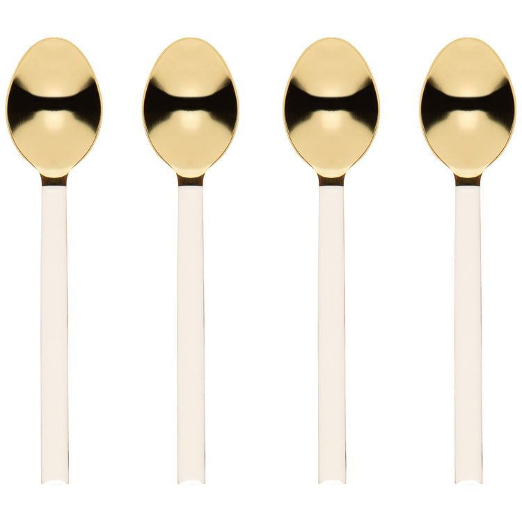 Dessert Spoons Set of 4 - Ivory/Gold