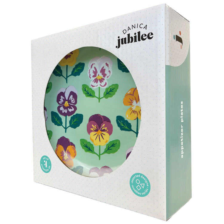 Pansy Appetizer Plates Set of 4 Assorted