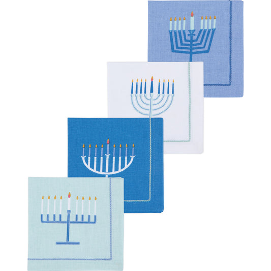 Bright Hanukkah Cocktail Napkins Set of 4