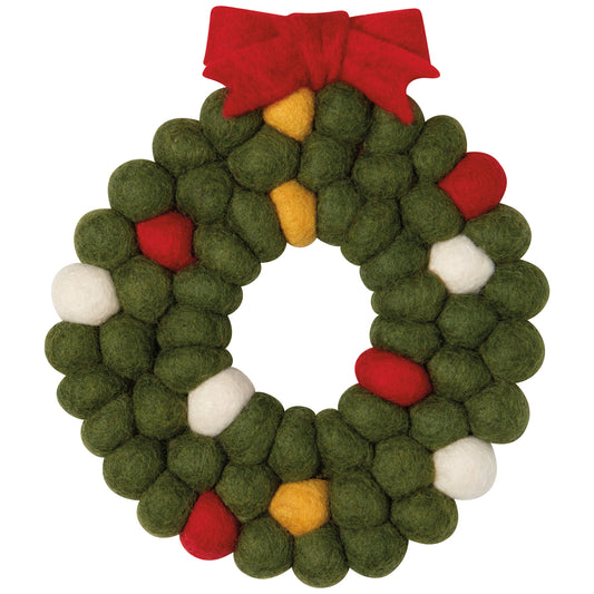 Wreath Christmas Felt Wool Trivet