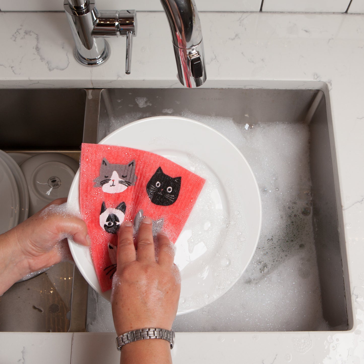 Cats Meow Swedish Dishcloth