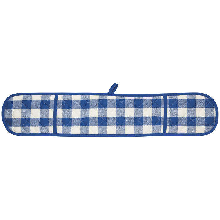 Royal Blue Check Double Oven Mitt