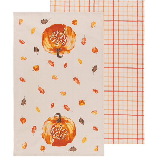 Hello Fall Coordinated Dishtowels Set of 2