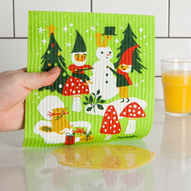 Gnome for Holidays Swedish Sponge Cloth