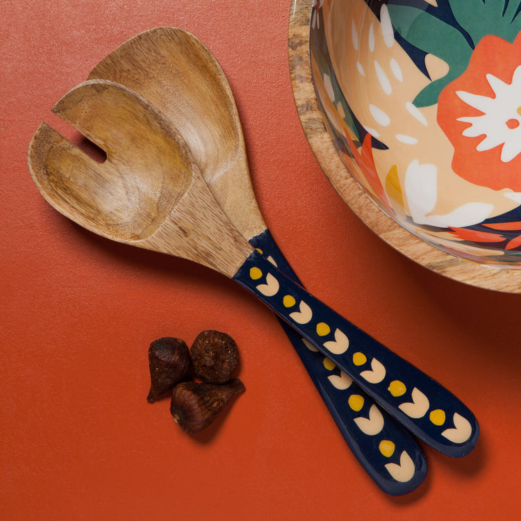 Superbloom Mango Wood Salad Servers Set of 2