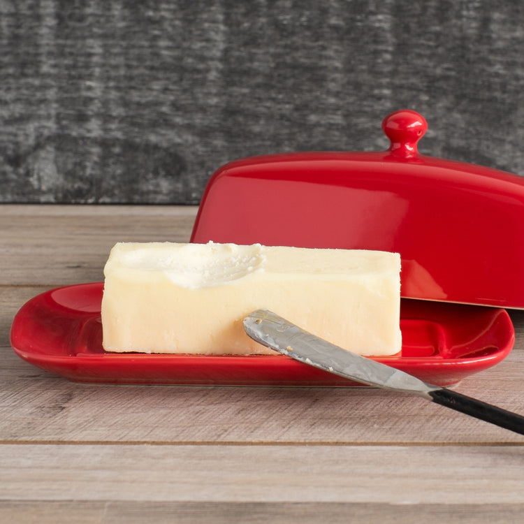 Rectangle Red Butter Dish