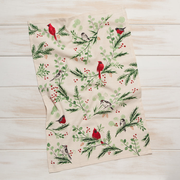 Forest Birds Cotton Dishtowel