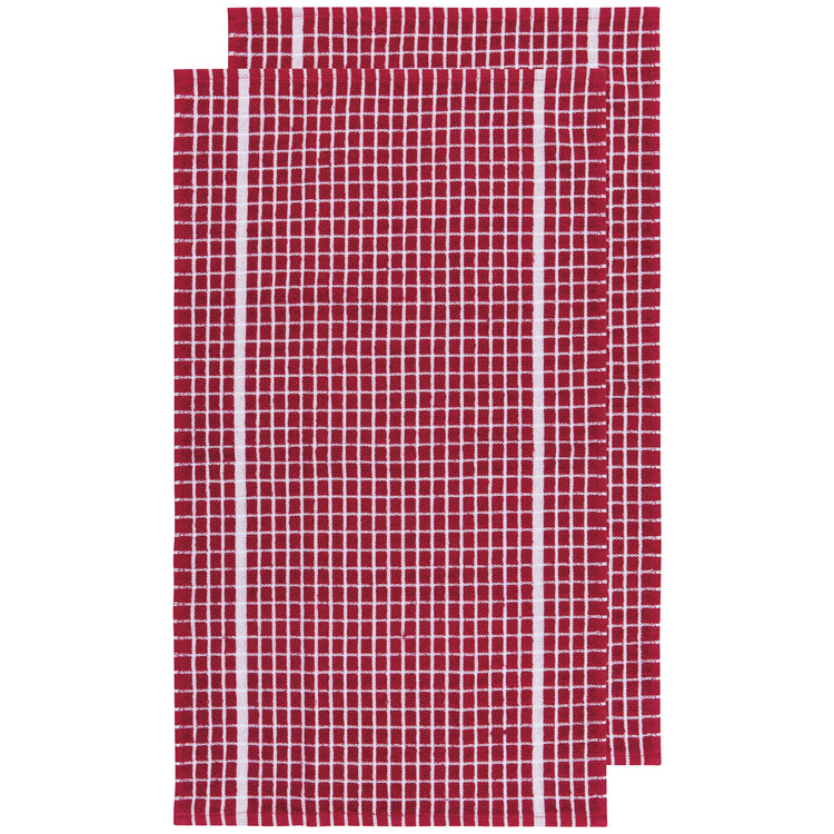 Terry Dishtowels Carmine Red Set of 2