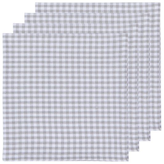 Second Spin Gray Gingham Napkins Set of 4
