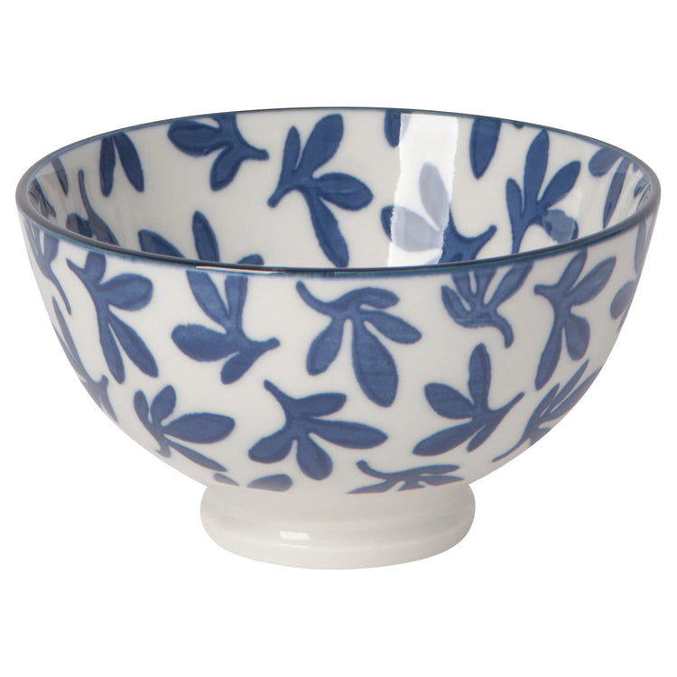 Blue Floral Stamped Bowl 4 inch
