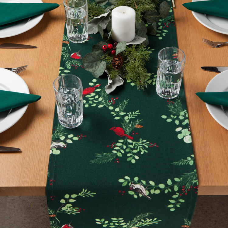 Forest Birds Table Runner 72 Inches