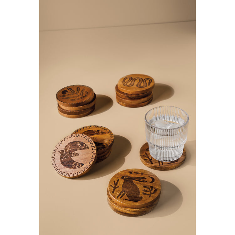 Timber Engraved Coasters Set of 4