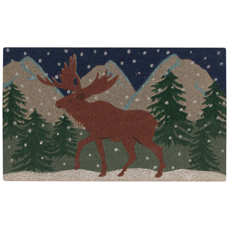 Winter Moose Coir Fibre Doormat