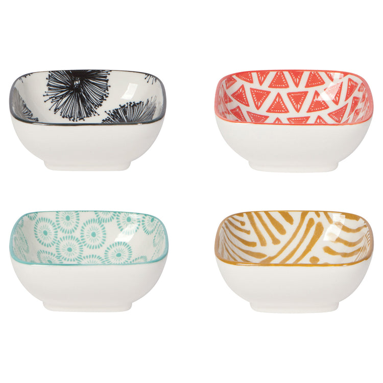 Mix and Prep Stamped Square Pinch Bowls Set of 4