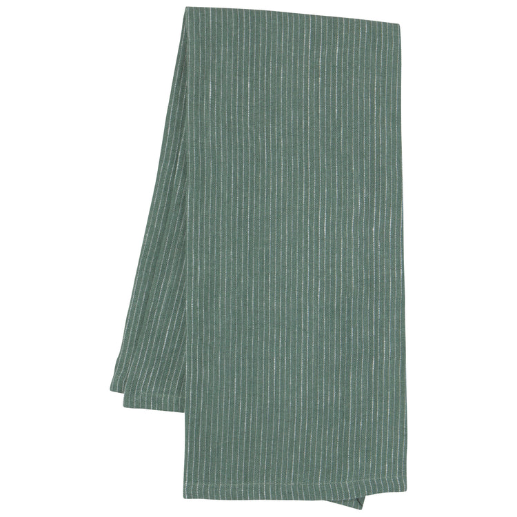 Jade Green Pinstripe Linen Dishtowel