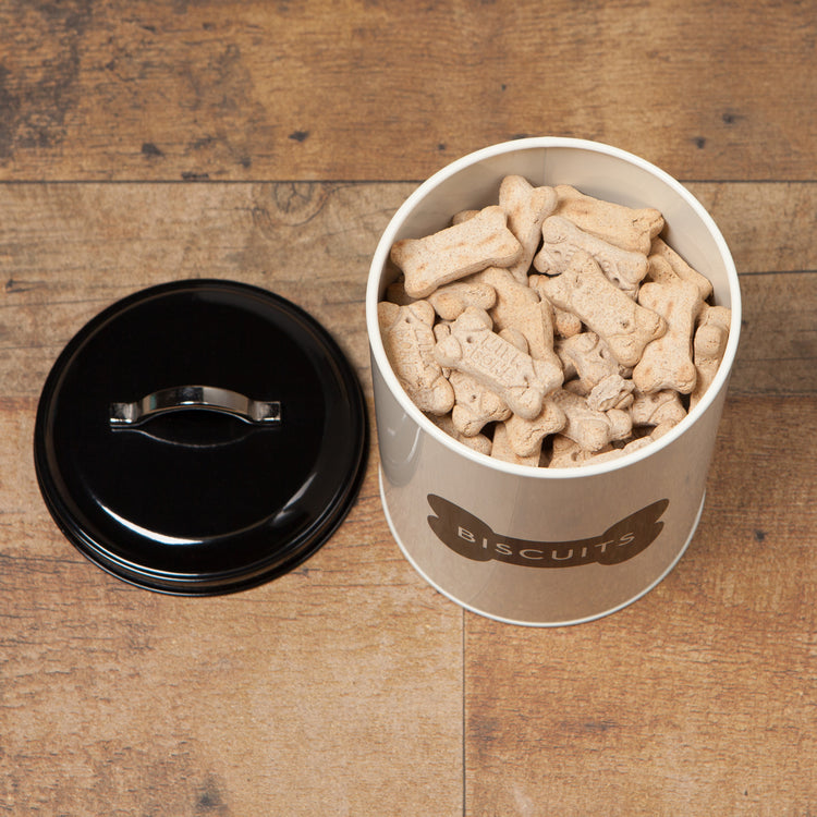 Ivory Dog Bisquits Tin With Lid