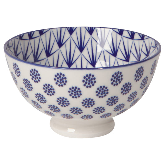 Blue Dots Stamped Bowl 4 inch