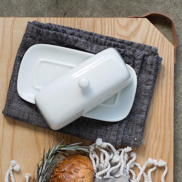 Rectangle White Butter Dish