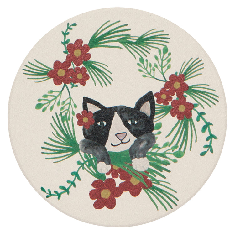 Meowy Christmas Soak Up Coasters Set of 4