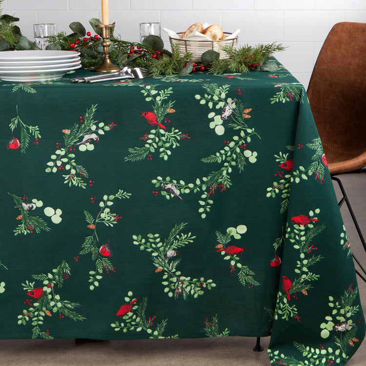 Forest Birds Tablecloth 90 X 60 Inches