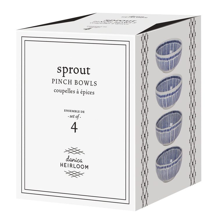 Sprout Stamped Pinch Bowls Set of 4