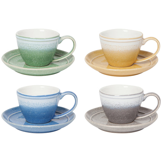 Mineral Espresso Cups and Saucers Set of 4
