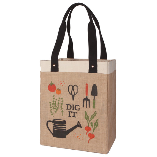 Garden Dig It Shopping Tote Laminated Lining