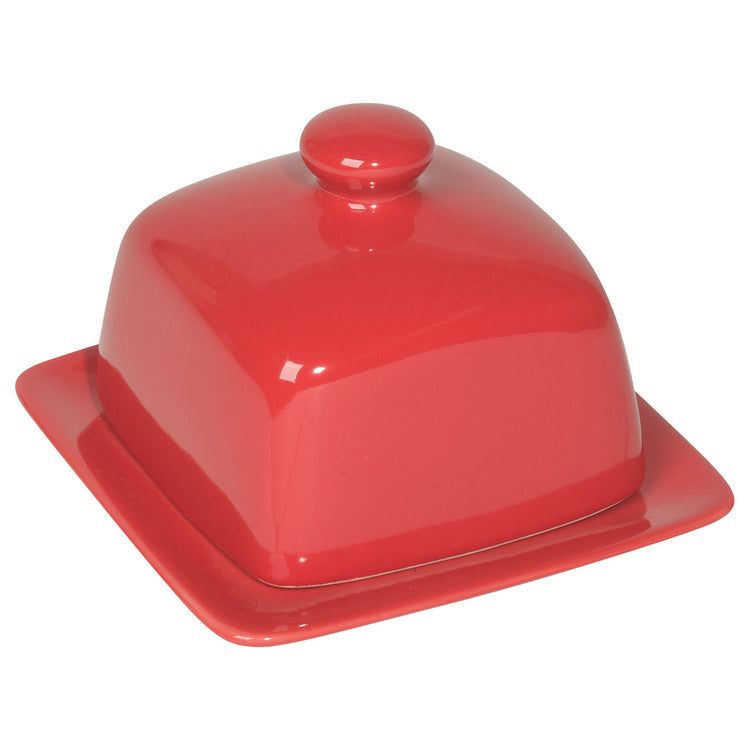 Square Red Butter Dish