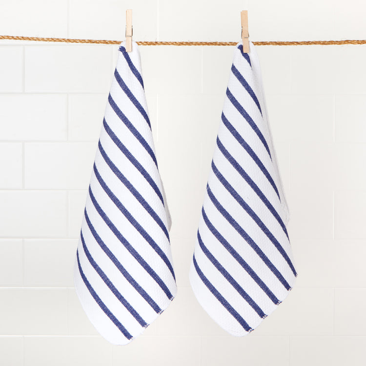 Basketweave Royal Blue Dishcloths Set of 2