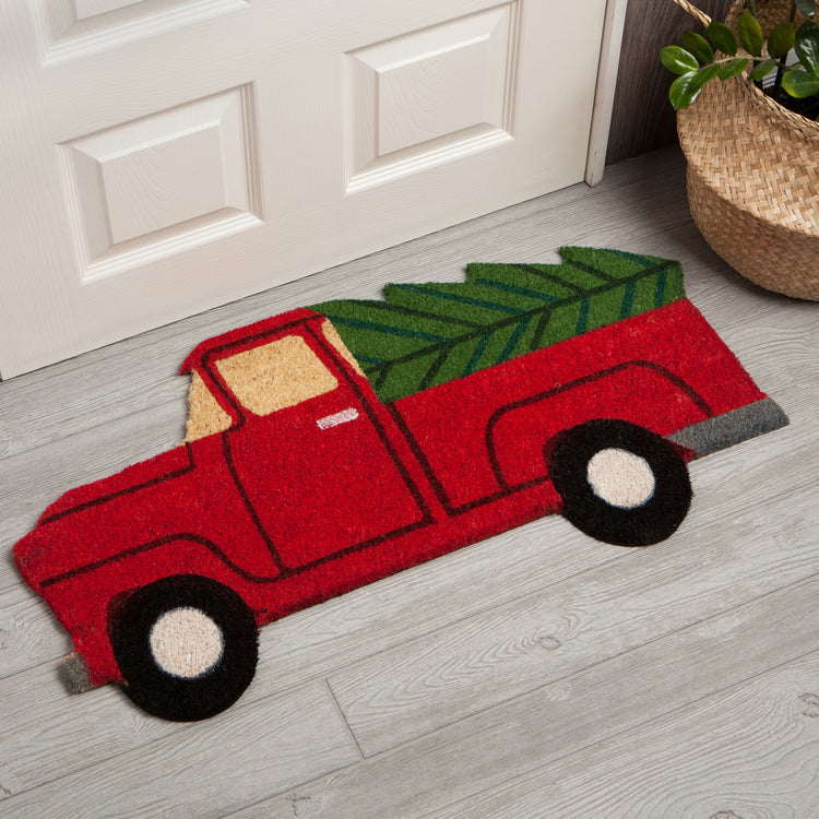 Holiday Truck Shaped Coir Fibre Doormat