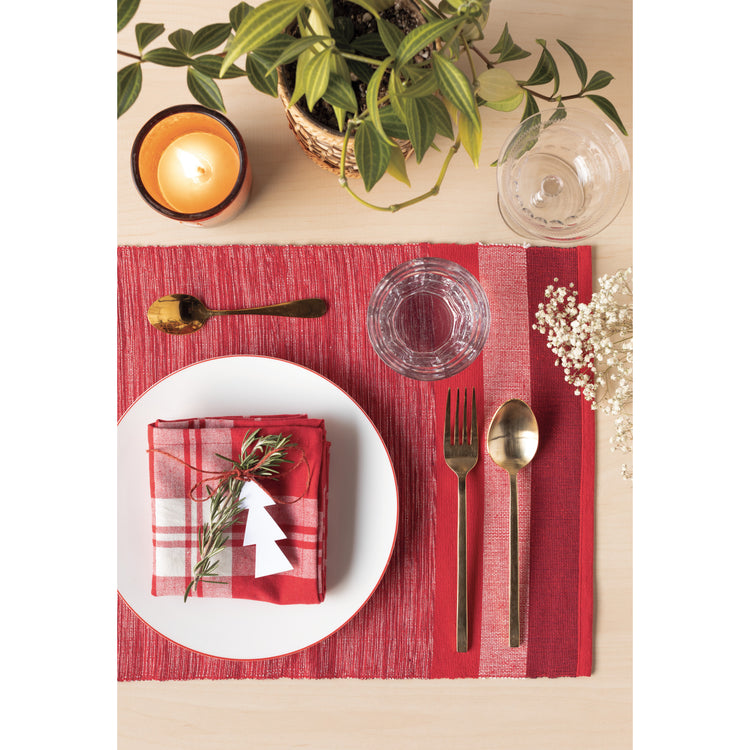 Second Spin Chili Red Check Placemats Set of 4