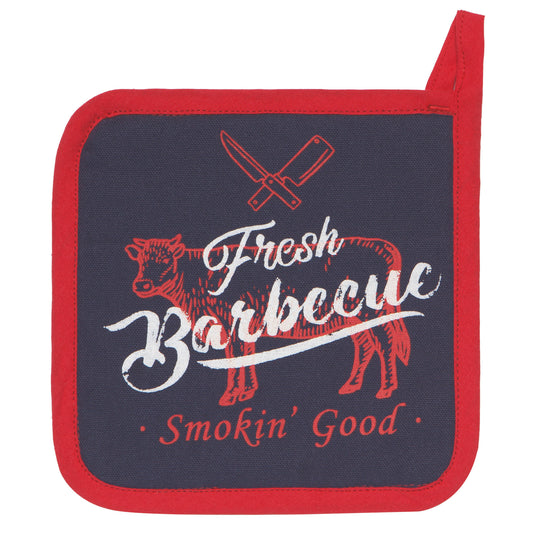 BBQ Quilted Cotton Potholder 8 inch Square
