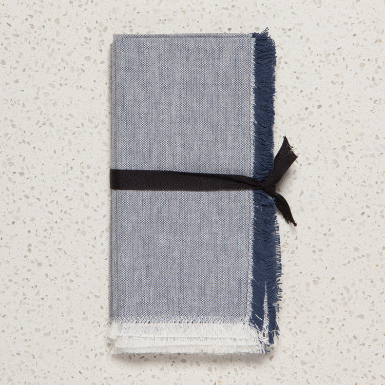 Midnight Blue Chambray Napkins Set of 4