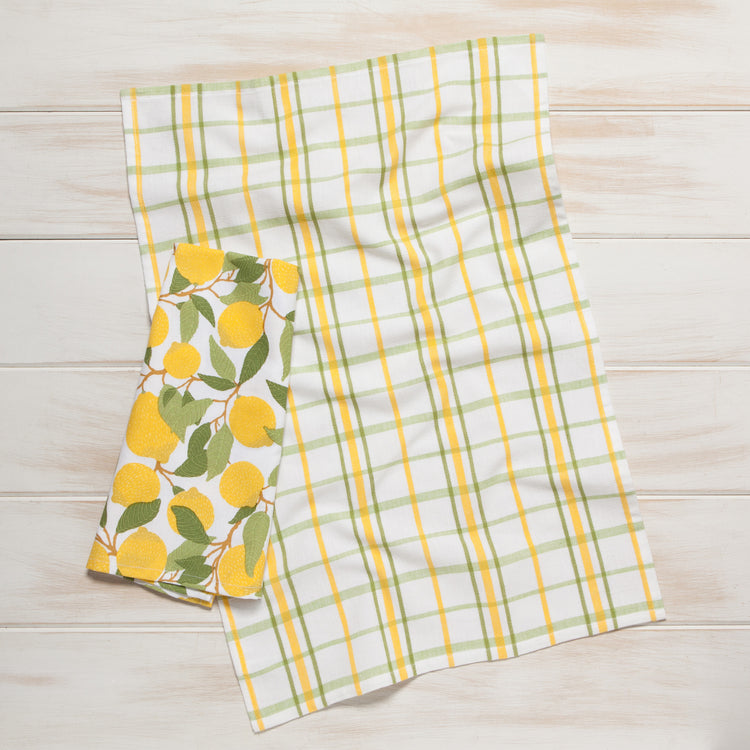 Lemons Coordinated Dishtowels Set of 2