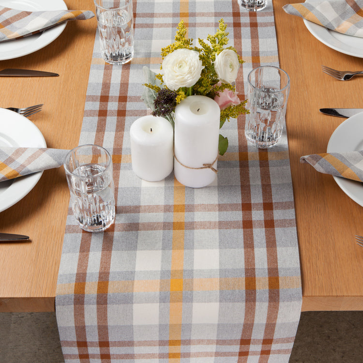 Second Spin Plaid Maize Table Runner 72 inches
