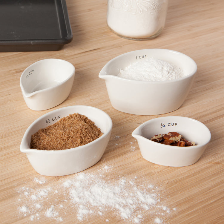 Ivory Stoneware Measuring Cups Set of 4