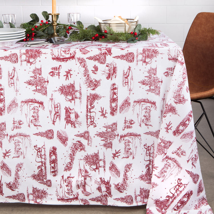 Winter Toile Tablecloth 60 X 90 Inches