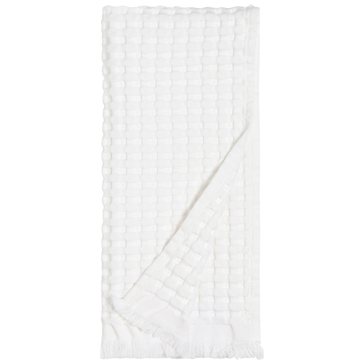 White Organic Cotton Waffle Hand Towel