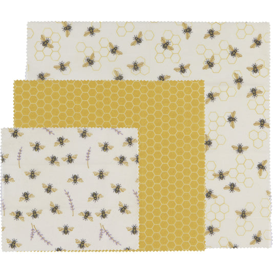 Bees Beeswax Wrap Set of 3