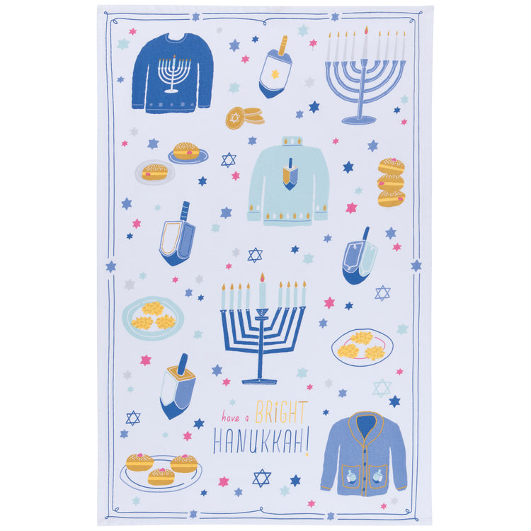 Bright Hanukkah Mug and Dishtowel Set of 2