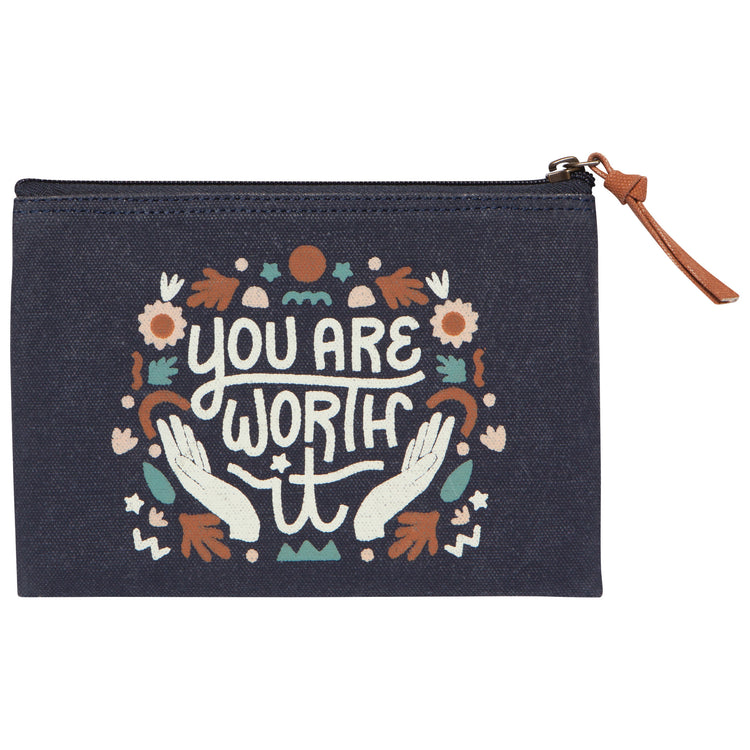 You Are Worth It Zipper Pouch Set of 2