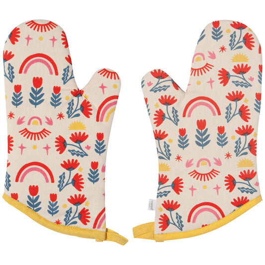 Be Here Now Oven Mitts Set of 2